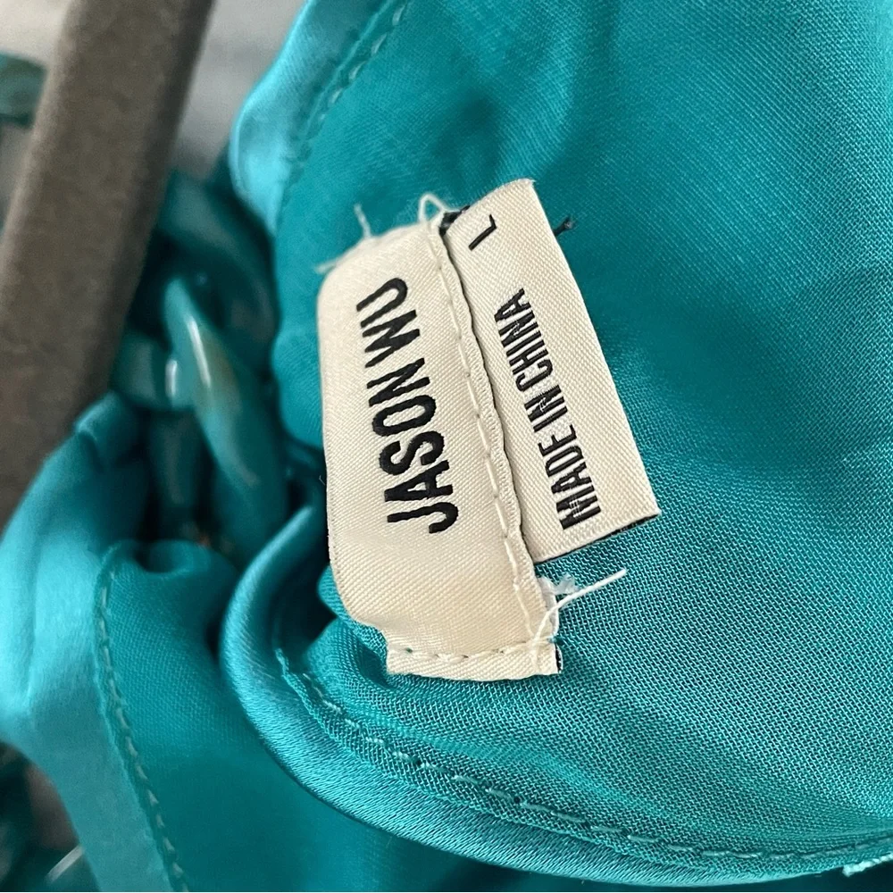 JASON WU ELEGANT TEAL HIGH NECK DRESS - Picture 3 of 3